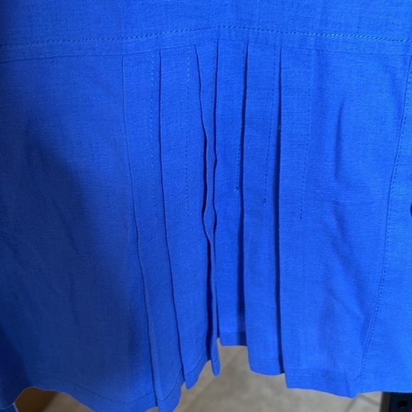 Sandro Lavender Linen Blend Sleeveless Top Pleated Peplum Self Tie Belt Size XL - Picture 4 of 8